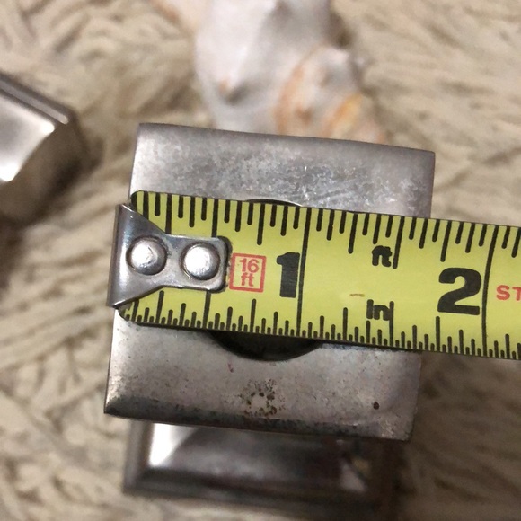 (2) Metal Candle Holders-Silver Toned-Square Base-Tapers-Vintage - Picture 13 of 17